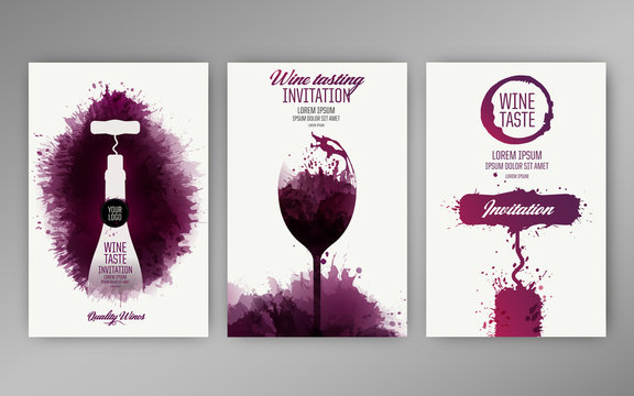 Design templates background wine stains. Suitable for promotions, brochures, tasting events, wine presentation or wine list. Vector