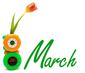 Roller greeting card on March 8