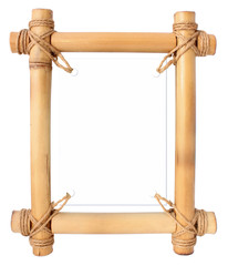 Bamboo frame isolated on white, copyspace