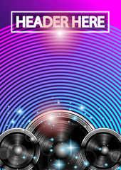 Disco Dance Art Design Poster with Abstract shapes and drops of colors behind