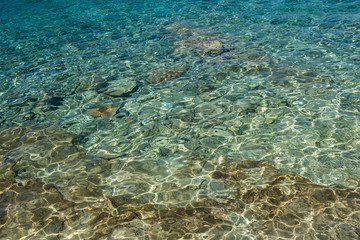 Fototapeta na wymiar Water reflections at the ocean Croatia