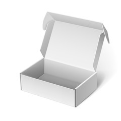 White Package Box Opened. For electronic device