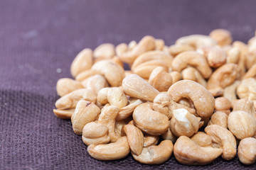 stack of Cashews on sack