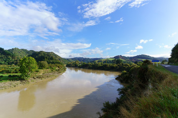 Beautiful scenery of Whanganui river road in National Park in Autumn , Whanganui , North Island of New Zealand