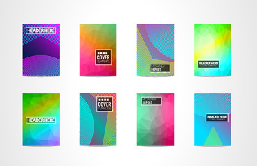 A4 Brochure Cover Mininal Design with Geometric shapes, colorful gradients and space for text