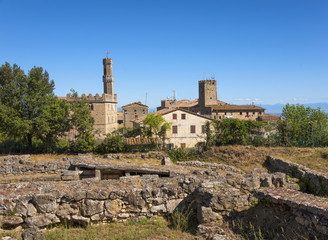 Etrurian ruins site in Volterra, Italy