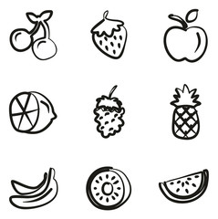 Fruit Icons Freehand 