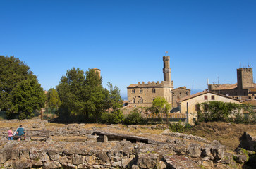 Etrurian ruins site in Volterra, Italy