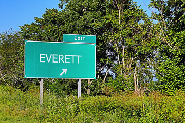 US Highway Exit Sign For Everett