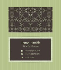 Two sided business card .Vector template for business, invitation, wedding, banner , flyer or greeting cards.