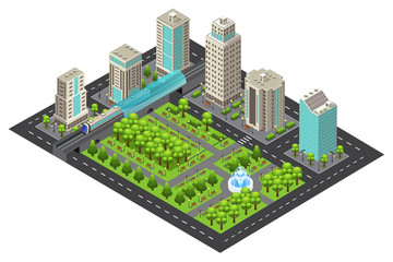 Isometric Modern Cityscape Concept