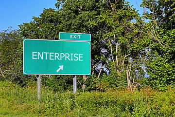 Fototapeta premium US Highway Exit Sign For Enterprise