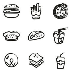 Fast Food Icons Freehand 