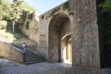 Fototapeta na wymiar The old Etruscan gate of Volterra in Italy