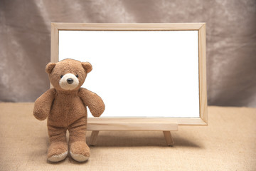 Teddy bear, Blackboard white