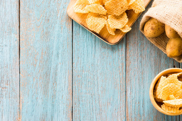 Crispy potato chips, potato