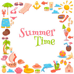 Vector illustration of different things for vacations