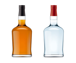 Blank bottles of alcohol drink 