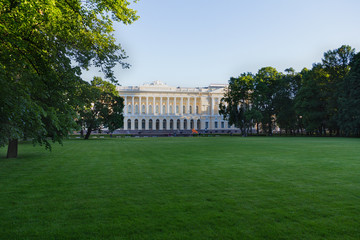 Mikhailovsky garden in St. Petersburg, the building of the Russian Museum