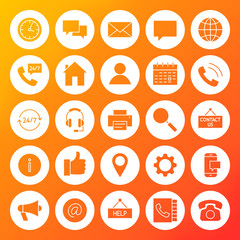 Contact Us Solid Circle Icons