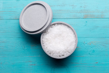 Salt in stone bowl