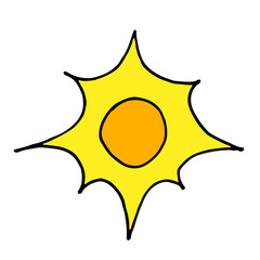 Doodle sun hand drawing icon vector illustration
