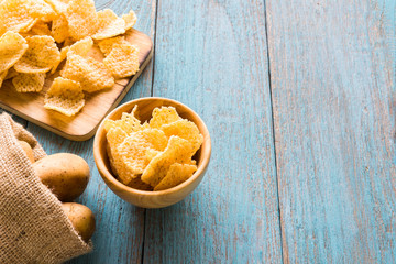 Crispy potato chips, potato