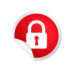 runder Sticker rot Vorhängeschloss