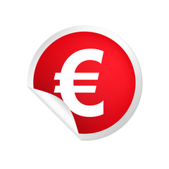 runder Sticker rot Euro bold