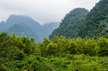 Beautiful view of the mountains area in North Vietnam