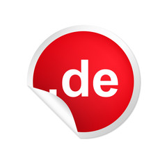 runder Sticker rot .de