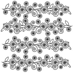 Fototapeta premium Coloring book flowers for adults. Vector illustration.