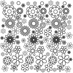 Coloring book flowers. Vector illustration.