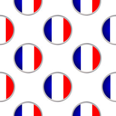 Seamless pattern from the flags of France in the circles