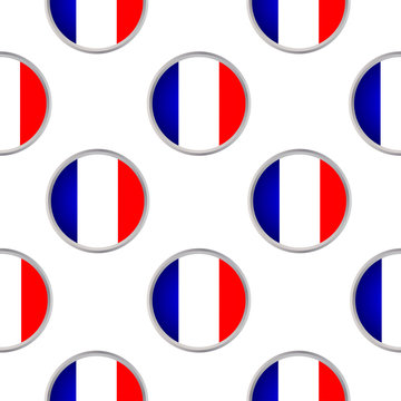 Seamless pattern from the flags of France in the circles