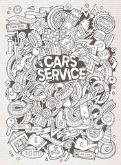 Cartoon cute doodles Autumotive illustration