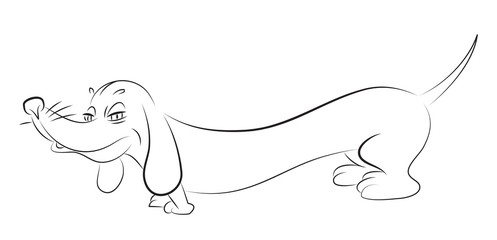 Cartoon image of dog. An artistic freehand picture.