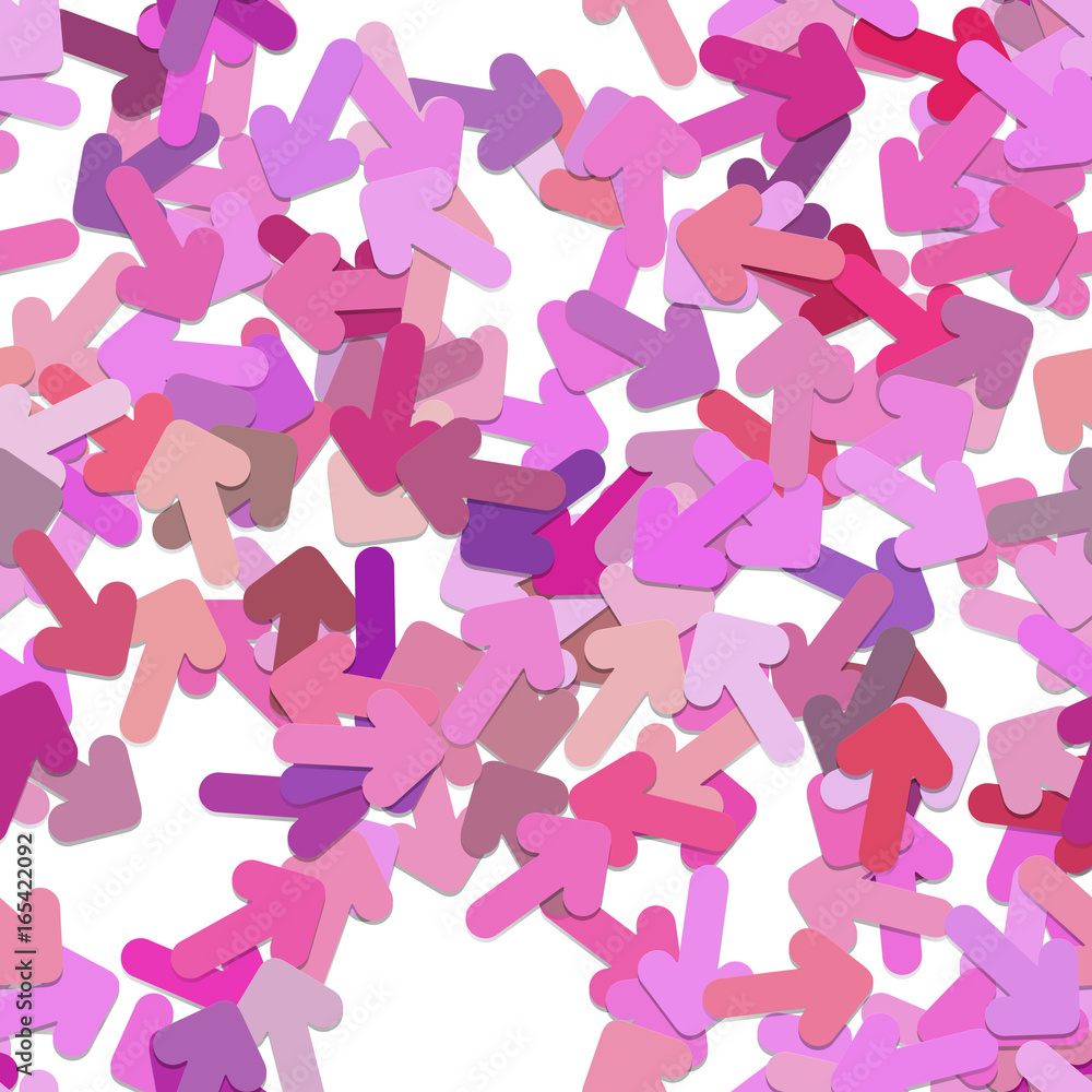 Poster repeating geometric arrow pattern background - vector illustration from pink toned rotated rounded a