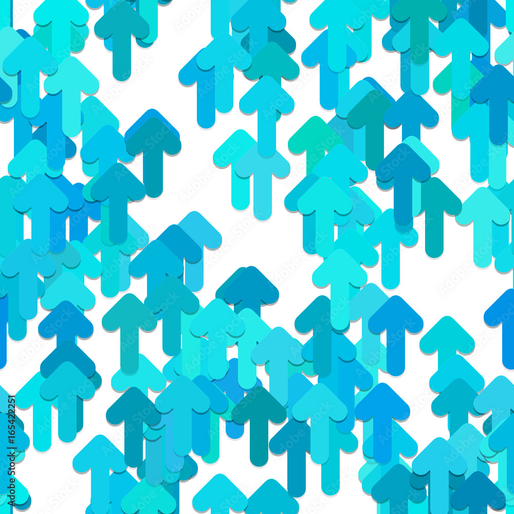 Poster seamless arrow background pattern - vector illustration from rounded up arrows with shadow effect