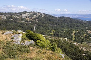 Fototapeta na wymiar Views of the Donon hill from Monte do Facho in Cangas, Galicia, Spain
