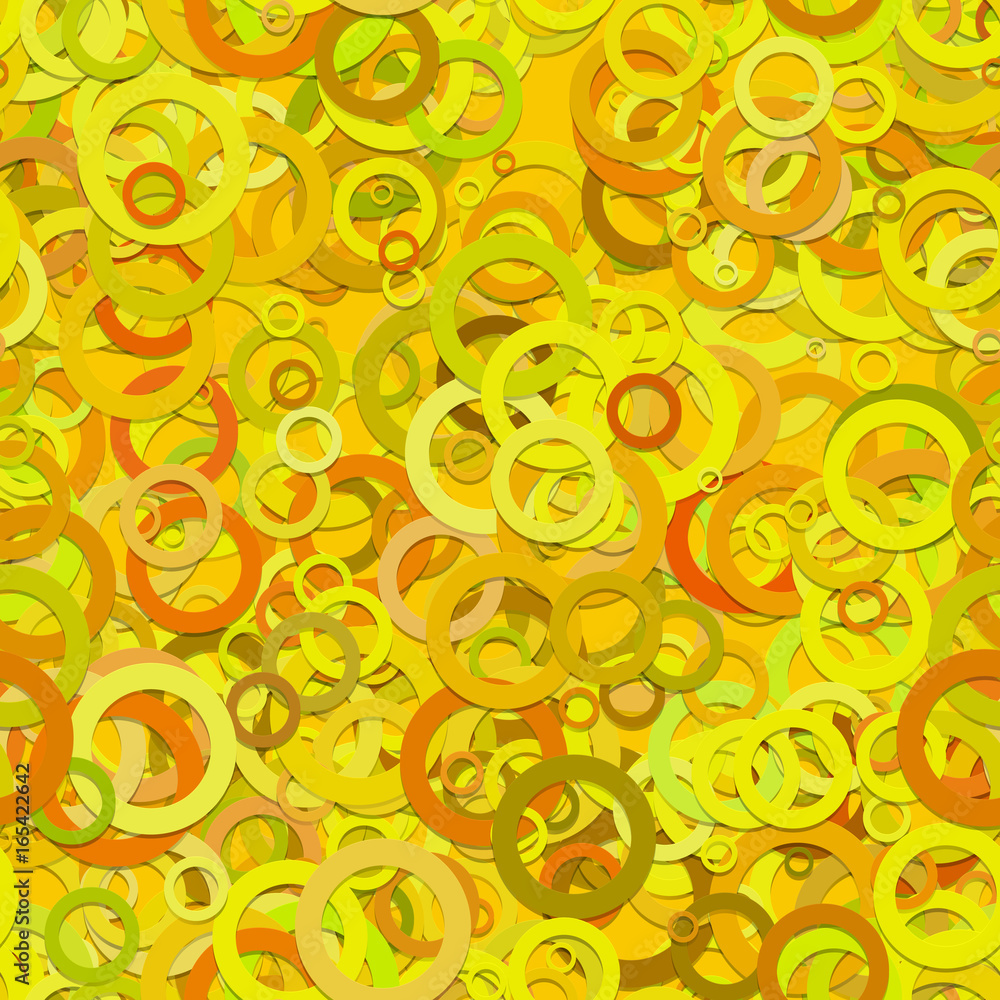 Poster seamless circle pattern background - vector illustration from yellow rings with shadow effect