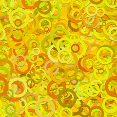 Seamless circle pattern background - vector illustration from yellow rings with shadow effect