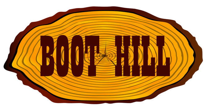 Boot Hill Log Sign