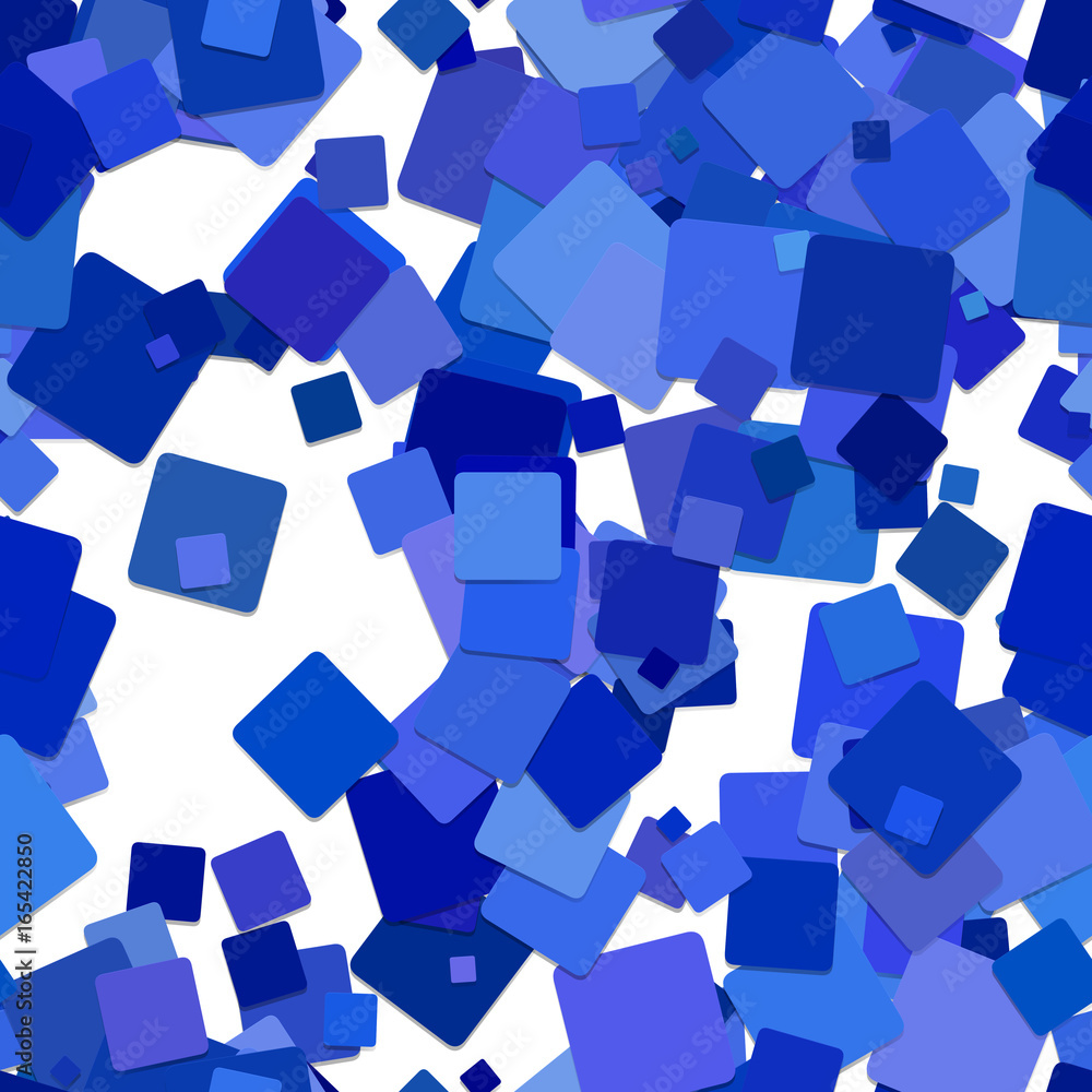 Poster Seamless abstract square pattern background - vector design from rotated blue squares