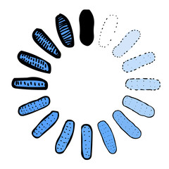 Cartoon image of Upload Icon. An artistic freehand picture.