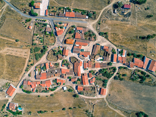 Obraz premium Aerial View Red Tiles Roofs Typical Village