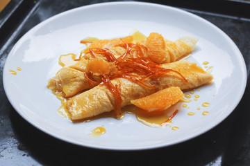 healthy gluten free omelette with oranges