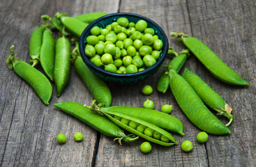 green peas on a table
