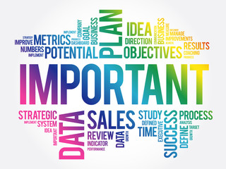 Important word cloud collage, business concept