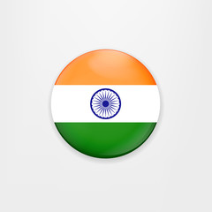 Made in India. illustration of banner and badge for colorful India. Indian Independence Day concept background with Ashoka wheel. Illustration.